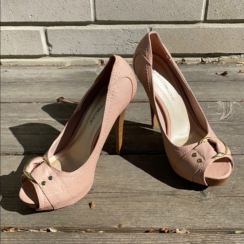 Women’s JustFab peek toe platform heels